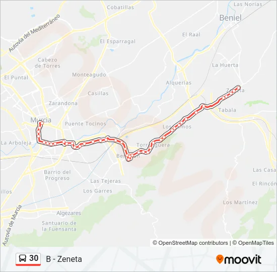 30 Bus Line Map