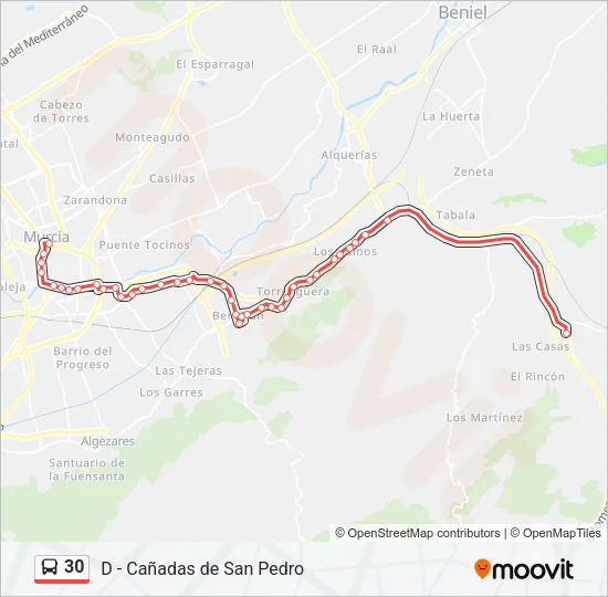 30 Bus Line Map