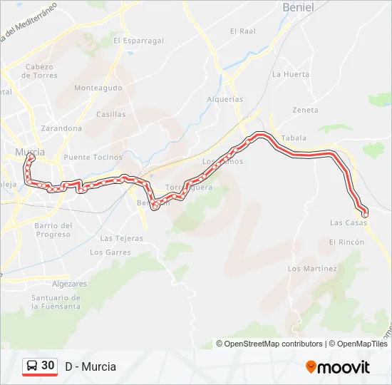 30 Bus Line Map