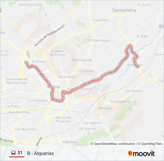 31 Bus Line Map