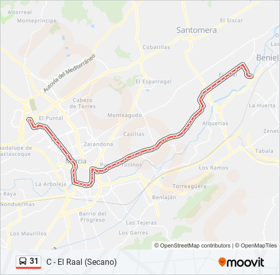 31 bus Mapa de línia