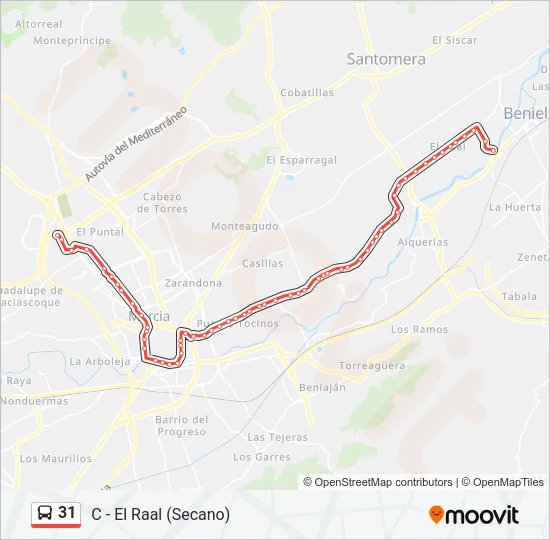 31 Bus Line Map