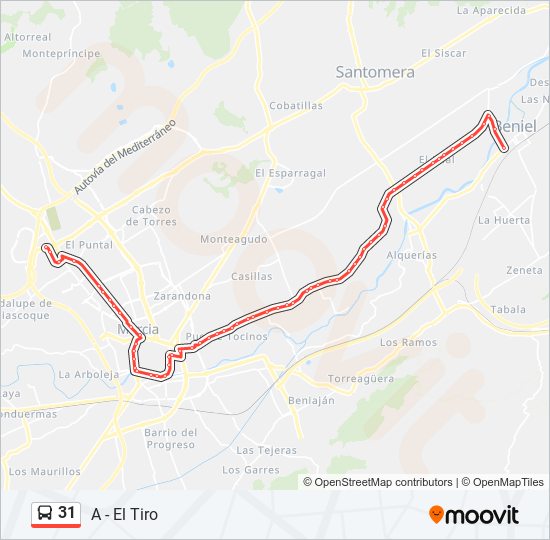 31 bus Mapa de línia