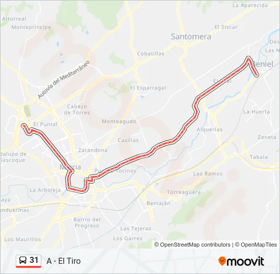 31 Bus Line Map