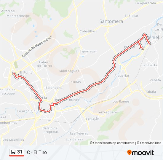 31 bus Mapa de línia