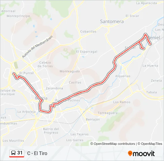 31 Bus Line Map