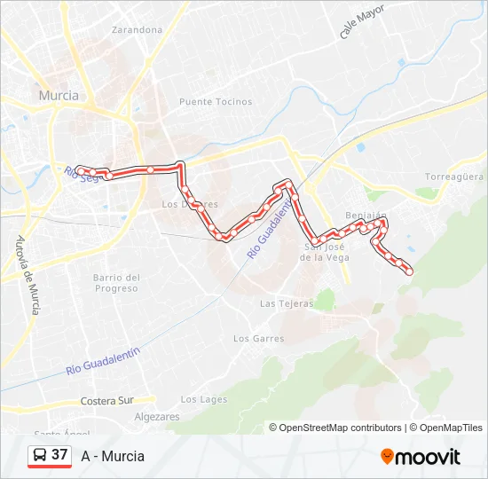 37 Bus Line Map