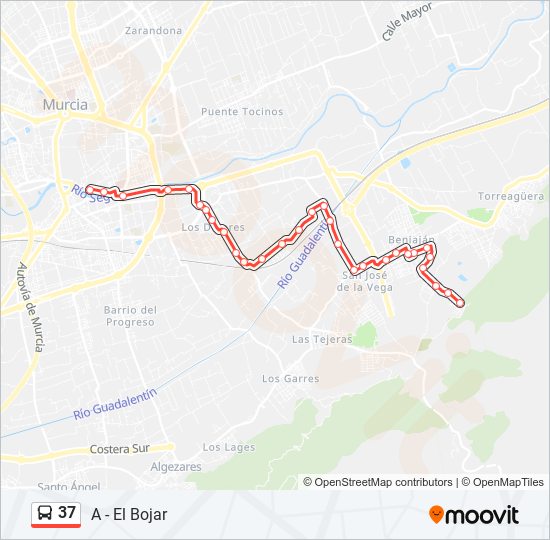 Mapa de 37 de autobús