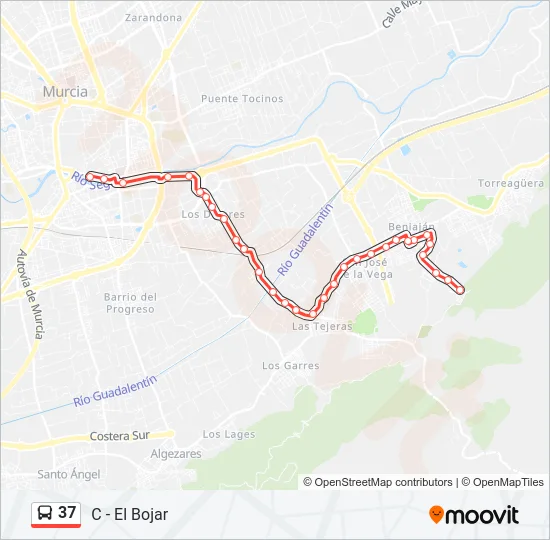 37 Bus Line Map