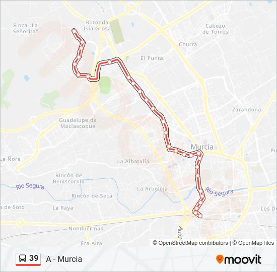 39 Bus Line Map