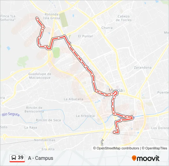 39 Bus Line Map