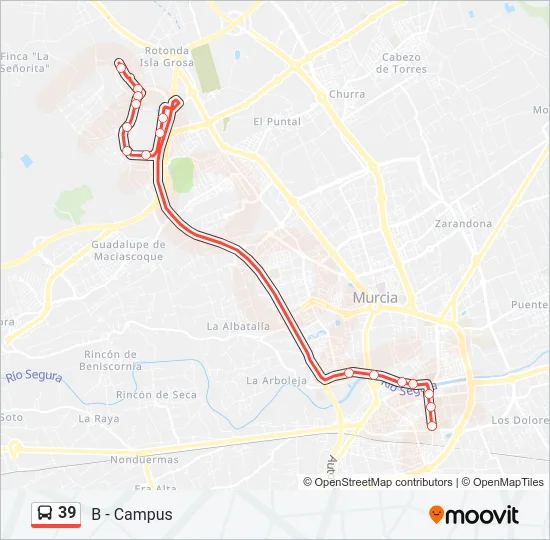 39 Bus Line Map
