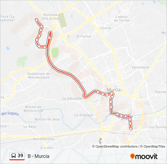 39 Bus Line Map
