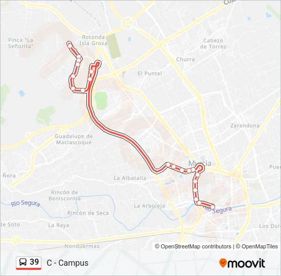 39 Bus Line Map