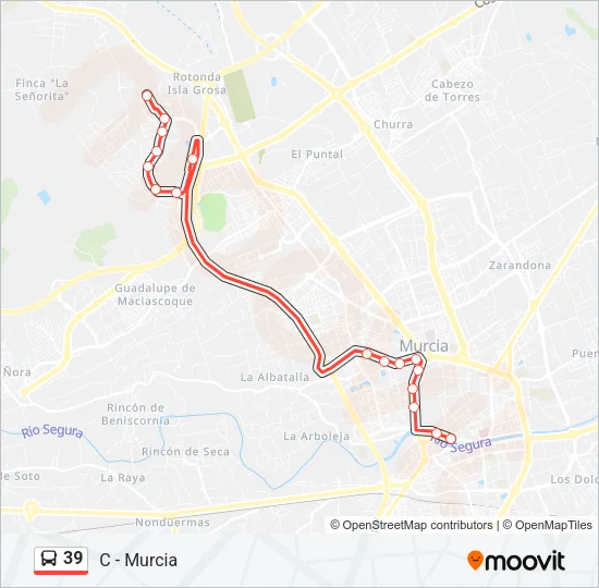 39 Bus Line Map