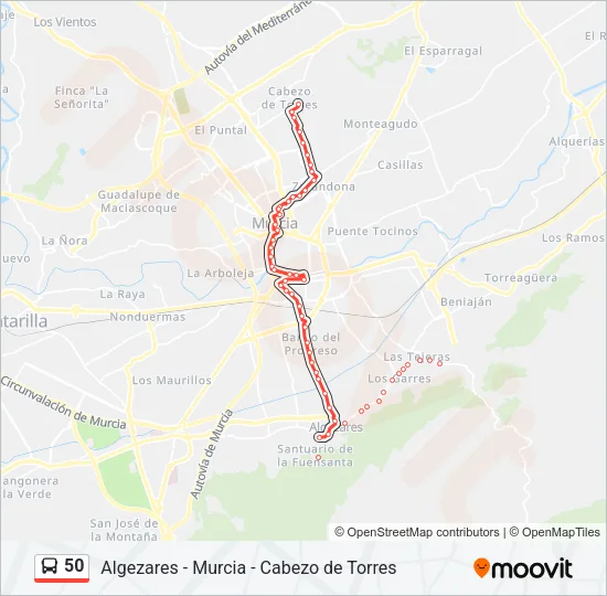 50 Bus Line Map