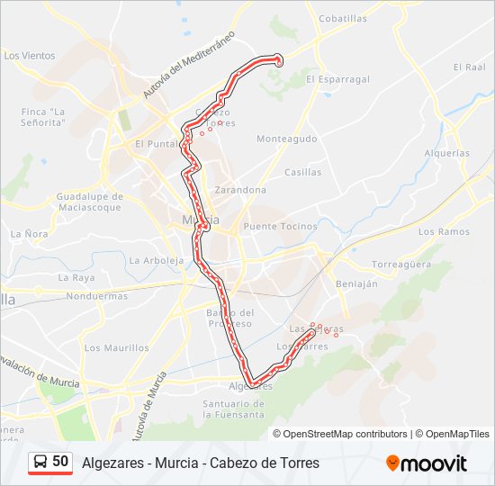 50 bus Mapa de línia