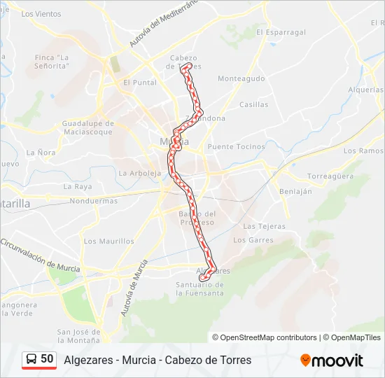 50 Bus Line Map