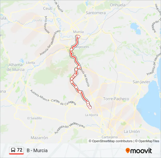 72 Bus Line Map