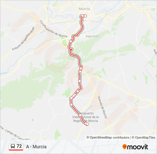 72 Bus Line Map