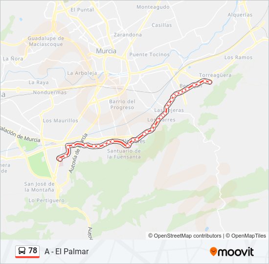 Mapa de 78 de autobús