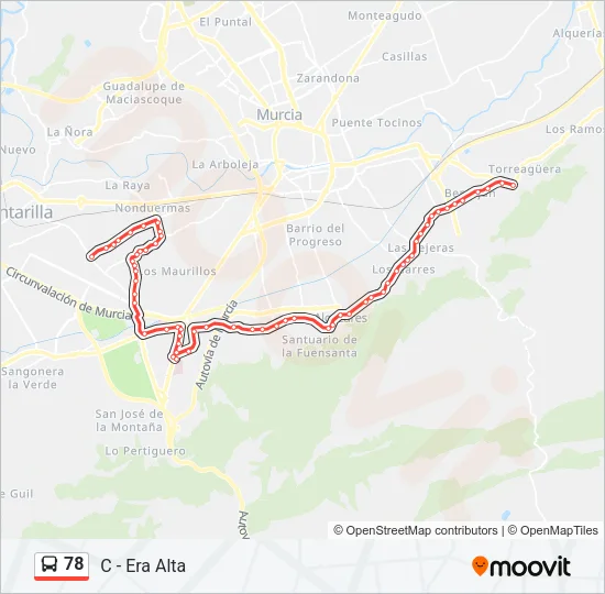 78 Bus Line Map