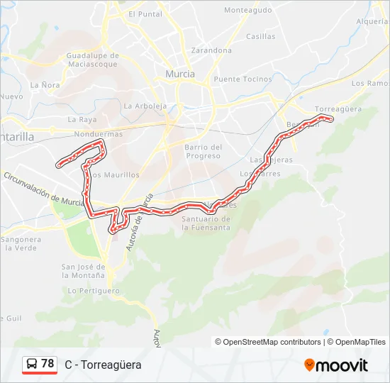 78 Bus Line Map