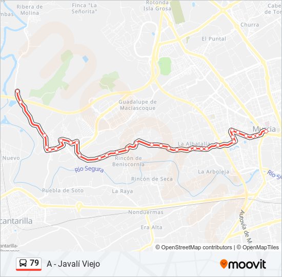 Mapa de 79 de autobús