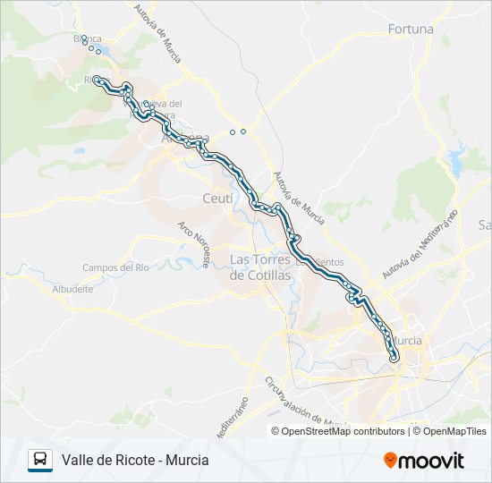 MUR-092-1 bus Mapa de línia