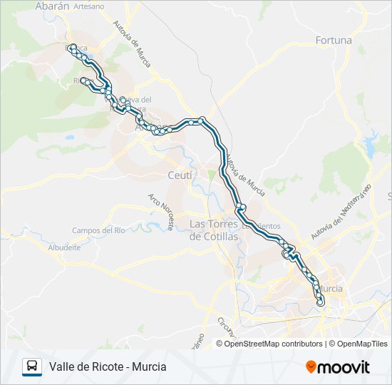 Mapa de MUR-092-1 de autobús