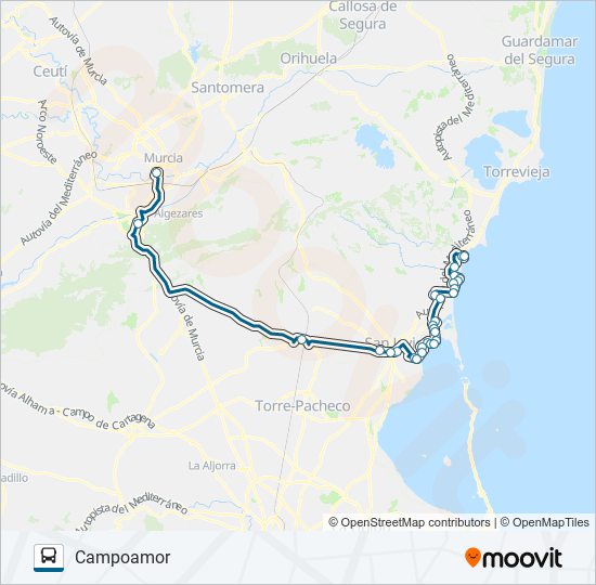 MUR-092-2 bus Mapa de línia