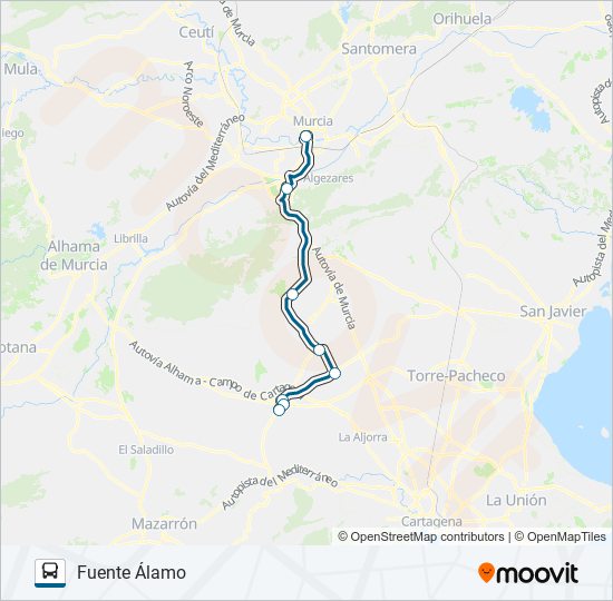 MUR-092-3 bus Mapa de línia