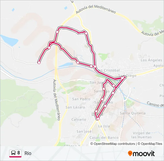 8 Bus Line Map