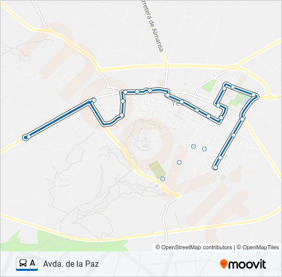 Mapa de A de autobús