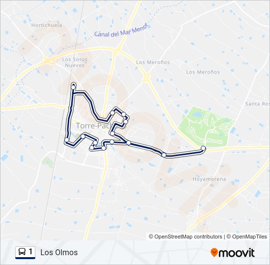 Mapa de 1 de autobús