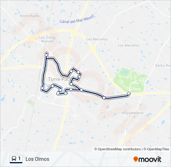 1 Bus Line Map