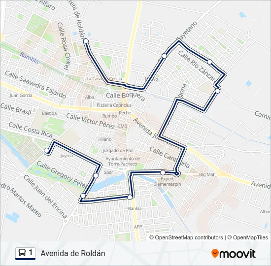 1 Bus Line Map