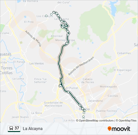 Mapa de 37 de autobús