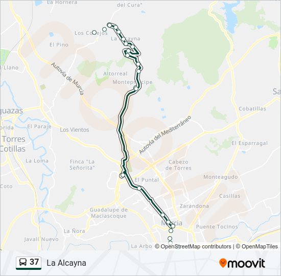 Mapa de 37 de autobús