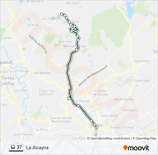 37 Bus Line Map
