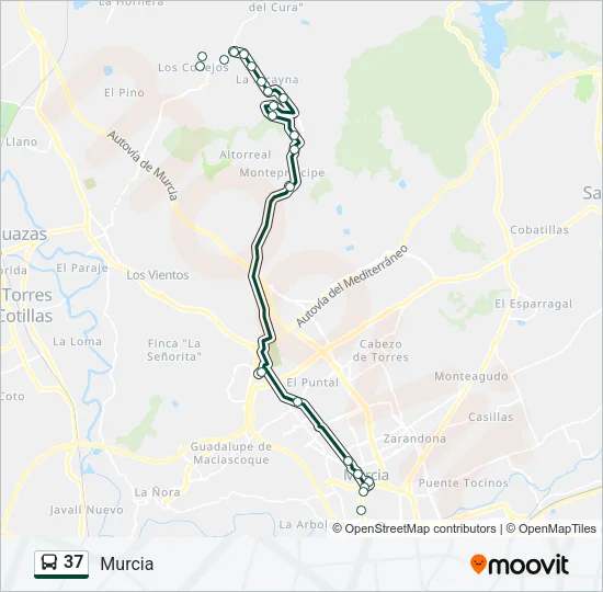 37 Bus Line Map