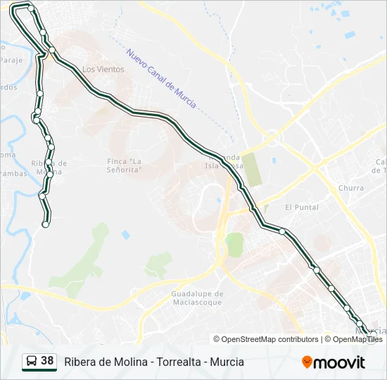 38 Bus Line Map