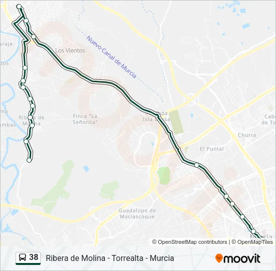 38 Bus Line Map
