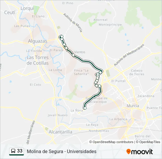 33 Bus Line Map