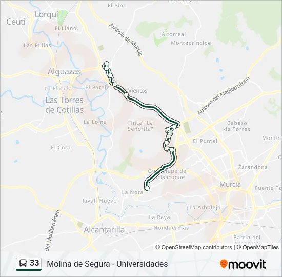33 Bus Line Map