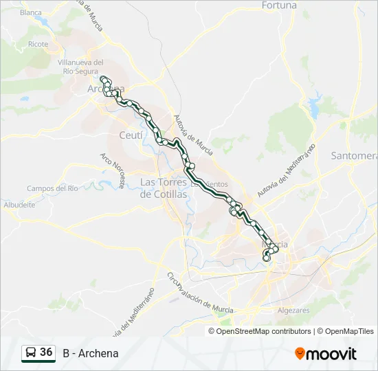 36 Bus Line Map