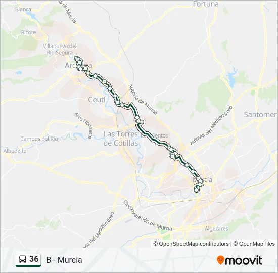 36 Bus Line Map