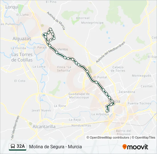 32A Bus Line Map
