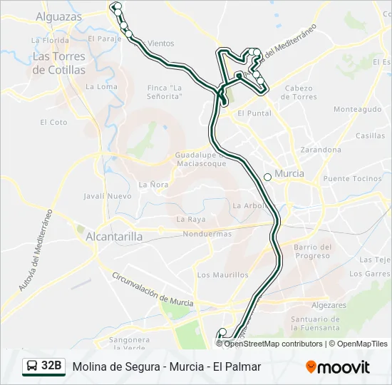 32B Bus Line Map