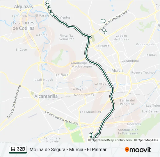 32B Bus Line Map